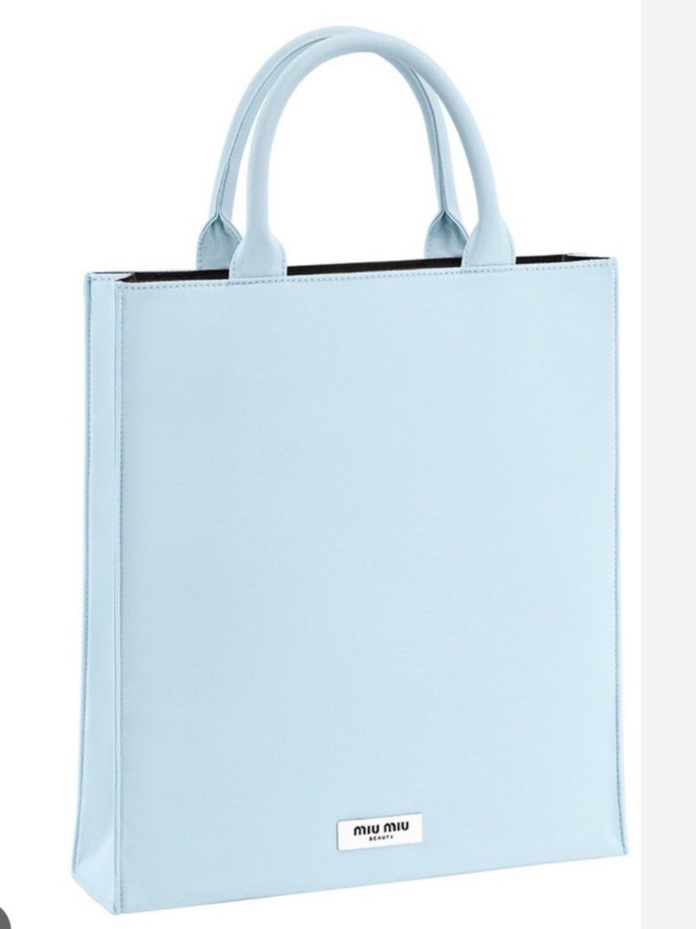 Miu Miu Beauty Medium Tote Bag Sky Blue New Authentic